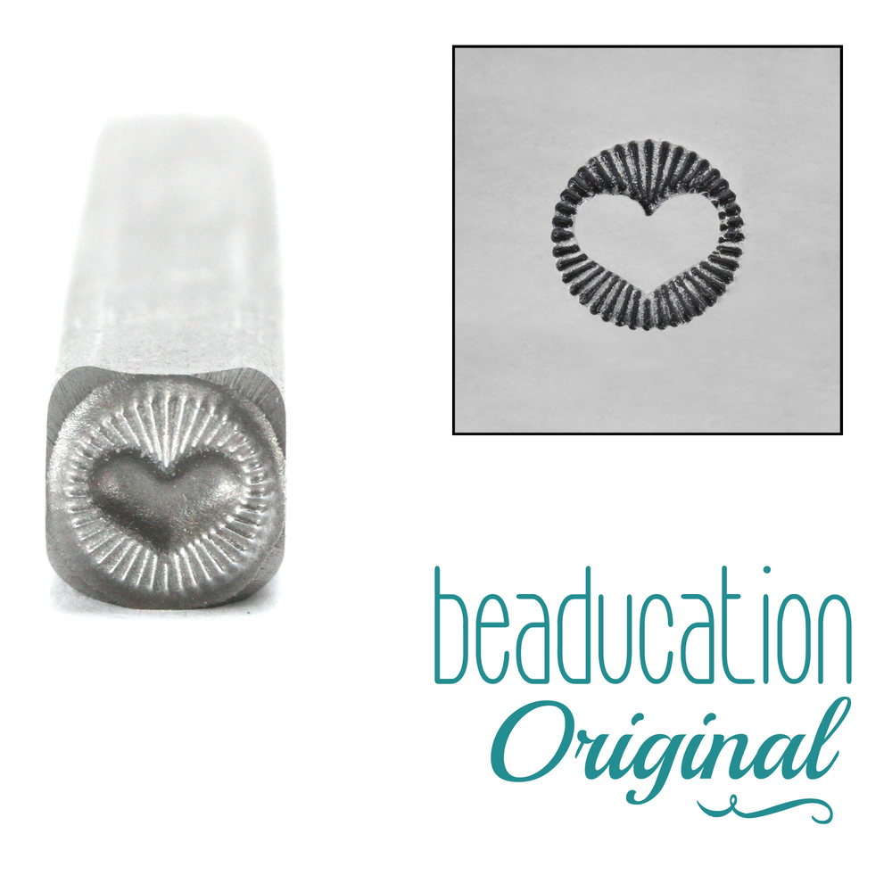 Metal Stamping Tools Radiant Heart Metal Design Stamp- Beaducation Original